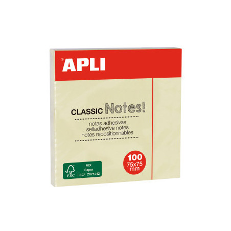 BLOC NOTAS AUTOADH COLOR 76X76MM 100 H