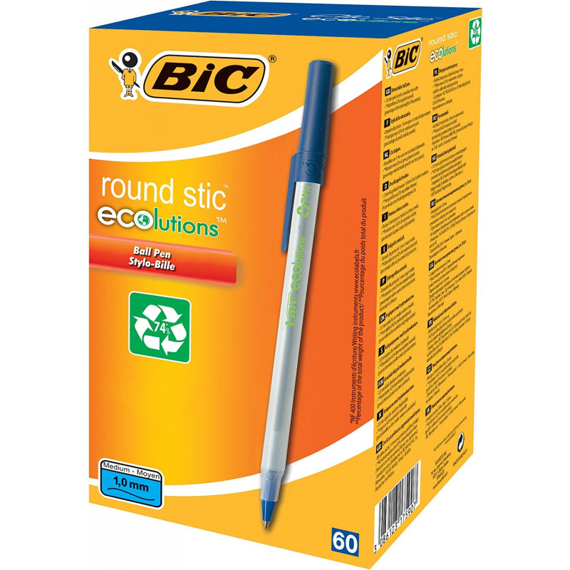 BOLIGRAFO STICK C/CAPUCH RECICLADO