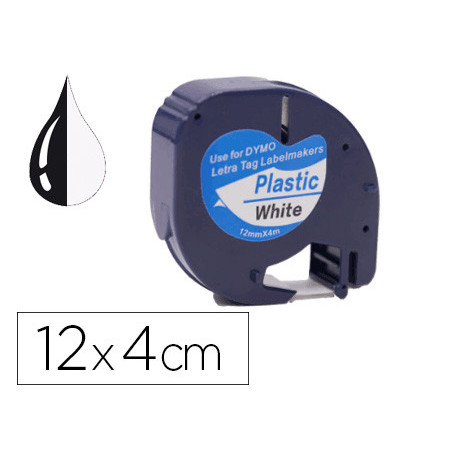 CINTA PLASTICO ROTULADORA ELECTR 12MMX4M