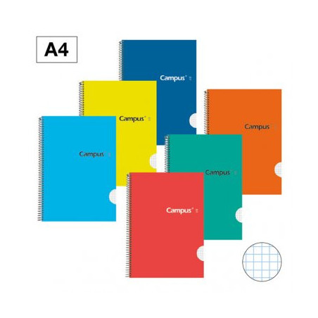 CUADERNO ESPIRAL CUBIERT CARTON DURO 80H