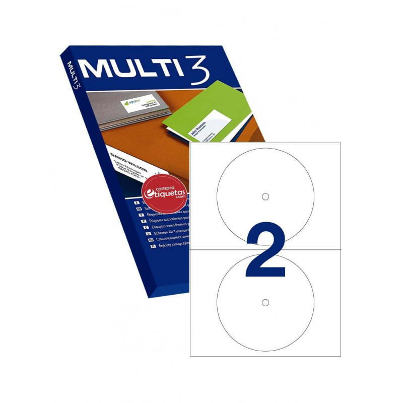 ETIQUET ADHESIV CD/DVD Ø114 MM 50 UND