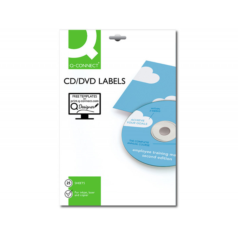 ETIQUET ADHESIV CD/DVD Ø114 MM 50 UND