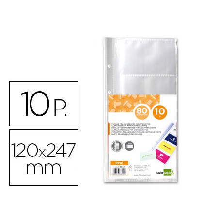 RECAMBIO FUNDA TARJETERO BOLSA 10 FUNDAS