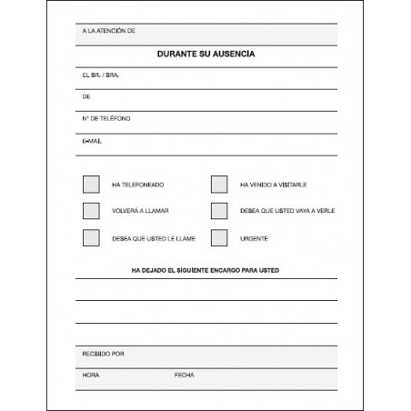 TALONARIO LLAMADAS TELEF 100 H