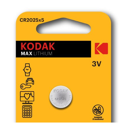 PILA BOTÓN LITIO CR2025, 3 V, 2 UND.